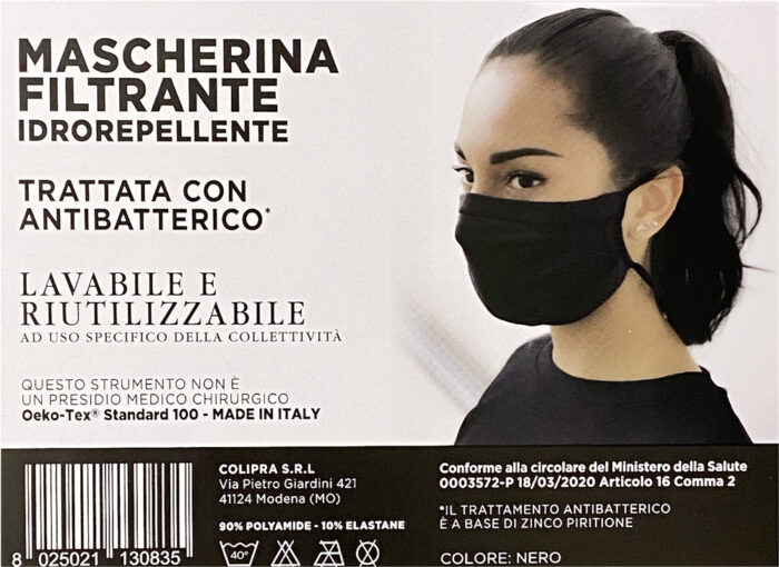 MASCHERINA LAVABILE -NERA - immagine 2