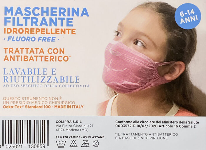 MASCHERINA LAVABILE 6-14 ANNI - ROSA - immagine 2